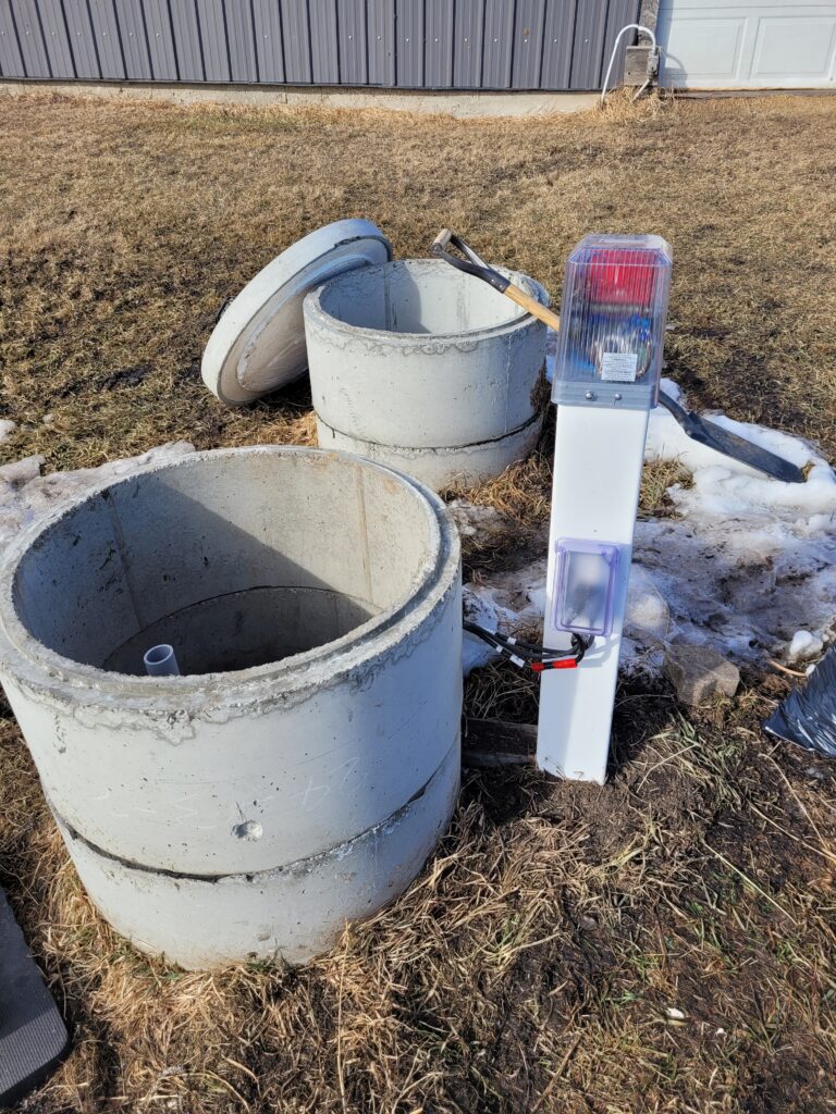 septic alarm installation - alarm by tank