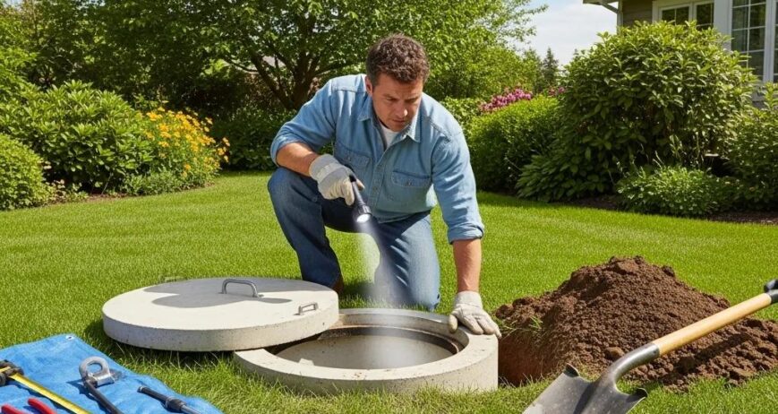 homeowner-inspecting-a-septic-system-in-a-backyard-emphasizing-maintenance-and-care-6b0433e6-0436-4381-b650-75cb24a440c9